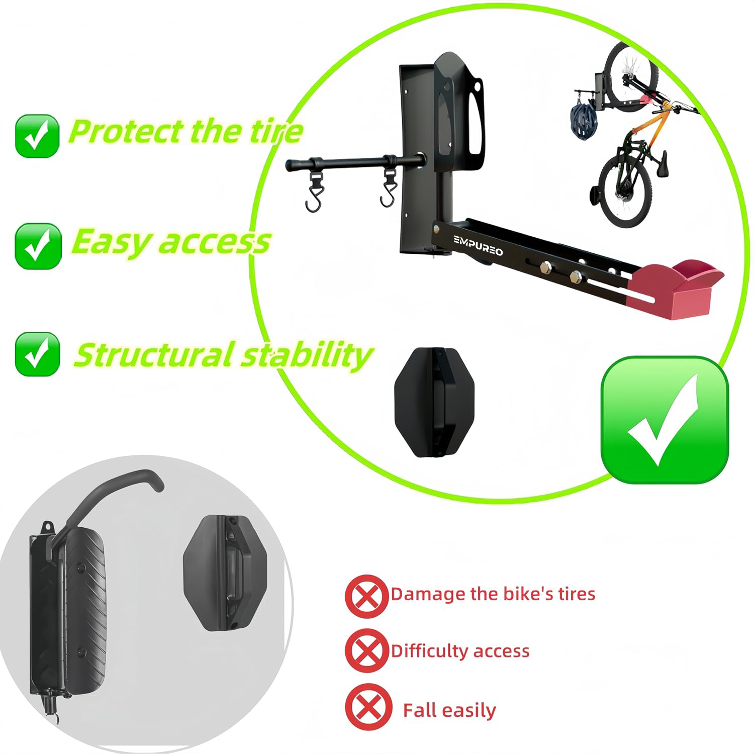 Swivel Cradle Bike Wall Rack